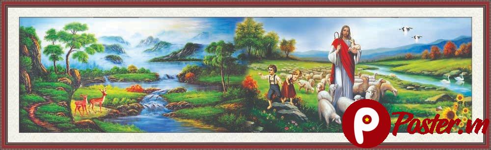 tranh phong cảnh Chúa chăn chiên