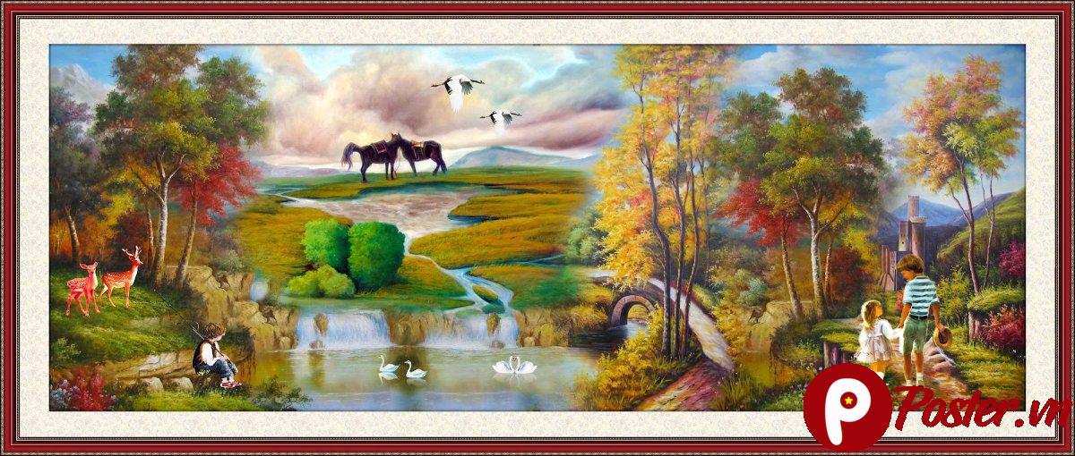 Tranh phong cảnh đồng quê hữu tình