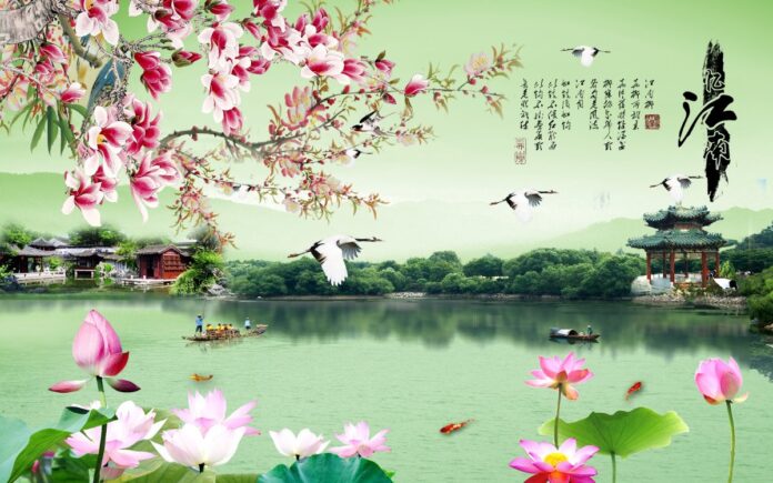 Tranh phong cảnh hồ sen