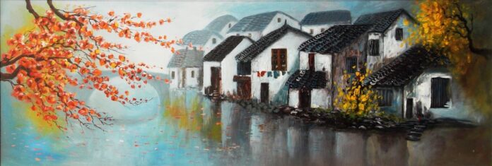 Tranh phong cảnh làng quê Việt Nam