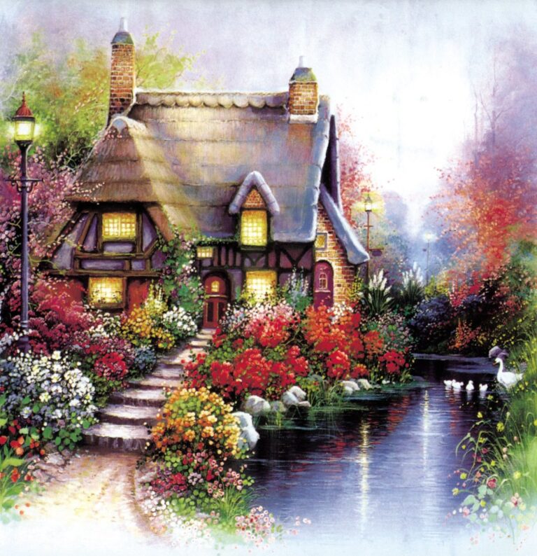 Tranh phong cảnh ngôi nhà thơ mộng