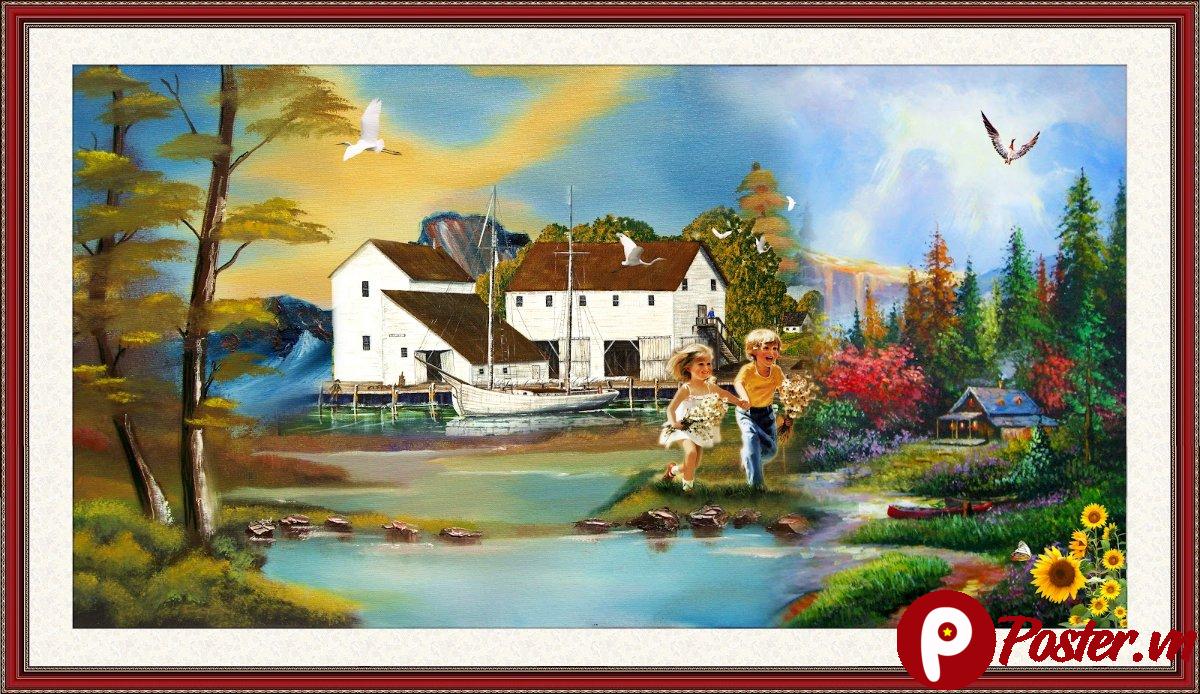 Tranh phong cảnh quê hương hữu tình