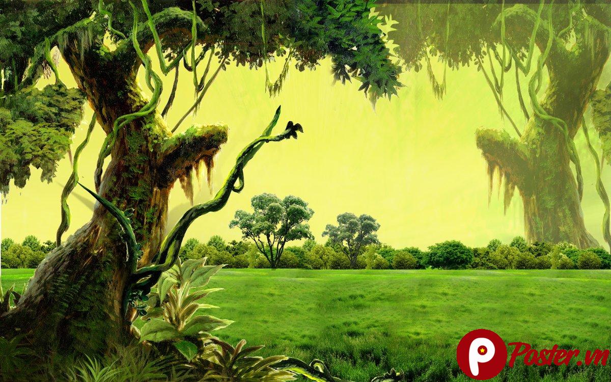 Tranh phong cảnh rừng xanh