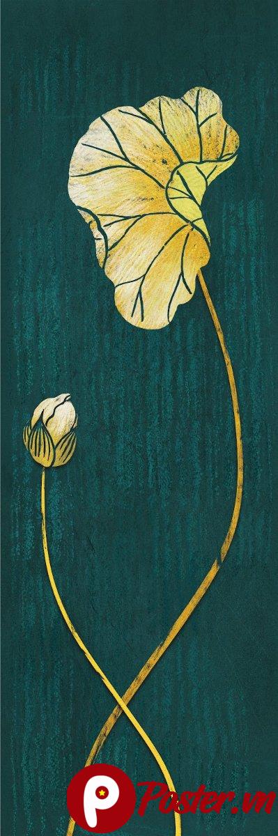 Tranh sen vàng đơn giản