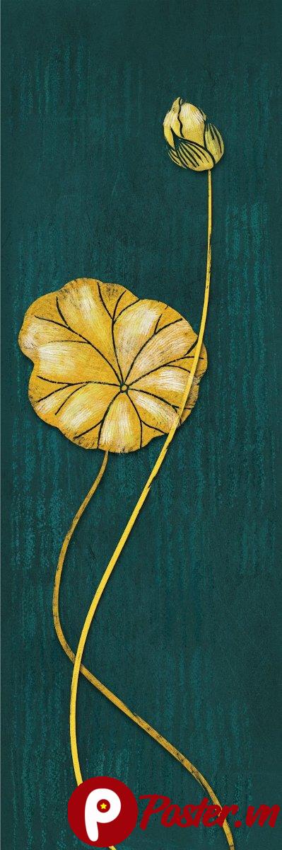 Tranh sen vàng thủy mặc