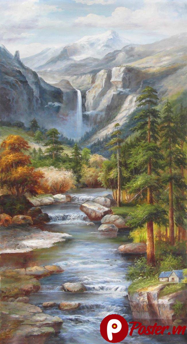 Tranh sơn dầu thác nước 101TCA