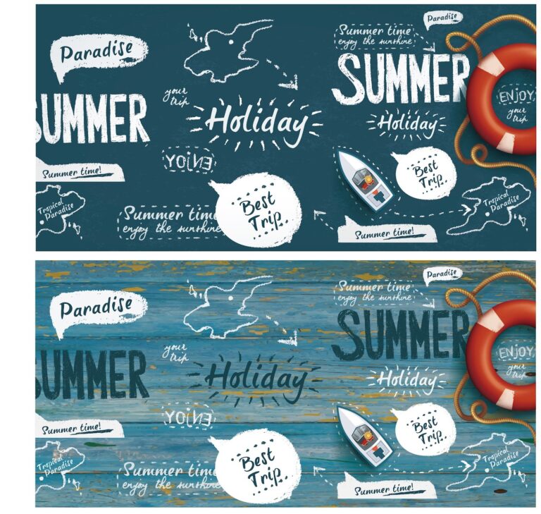 Tranh trang trí biển mùa hè Summer Holiday phong cách năng động