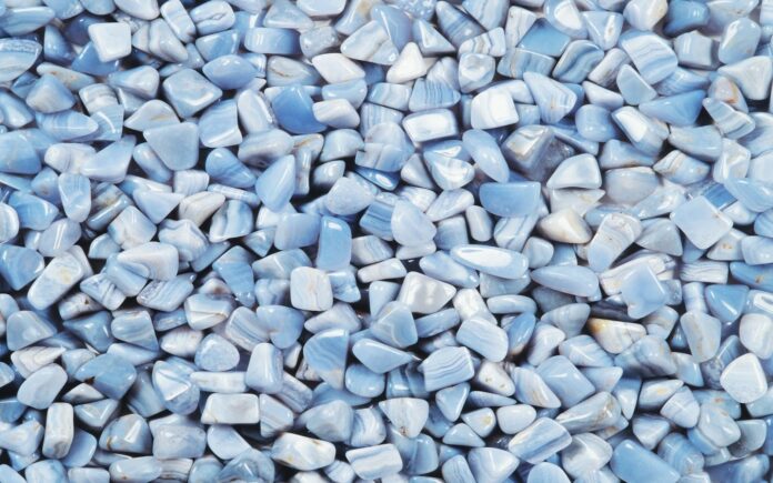 Tranh trang trí kết cấu đá mã não xanh Blue Lace Agate cực kỳ chi tiết