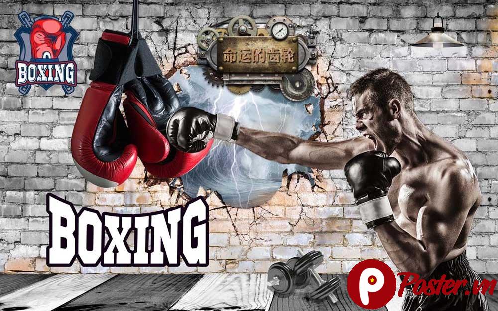 Tranh trang trí phòng gym boxing