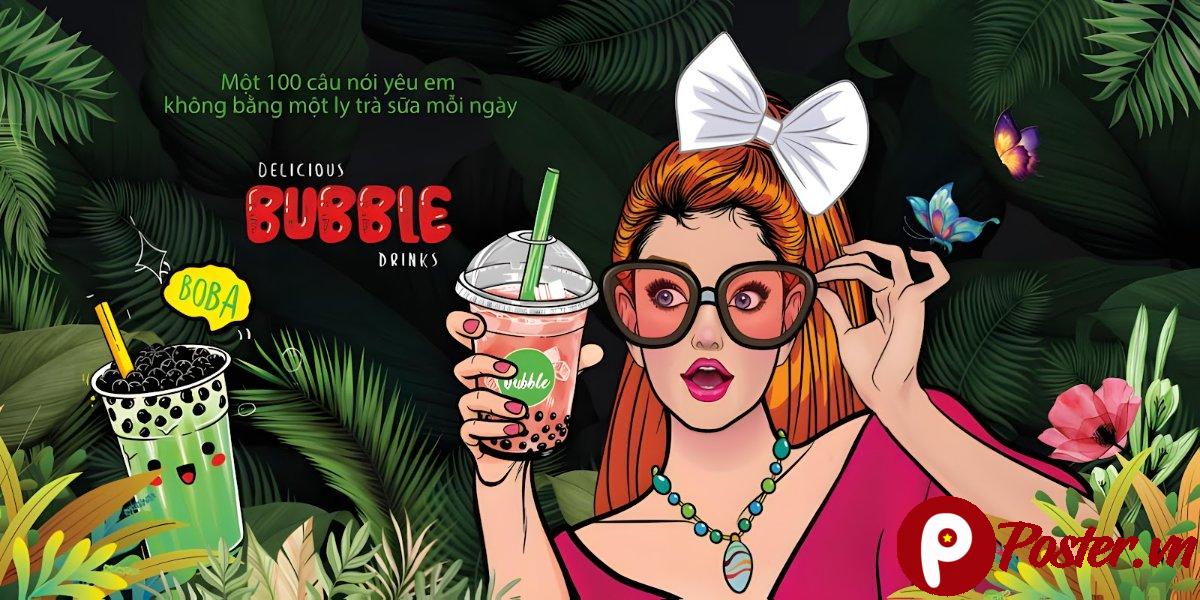 Tranh trang trí quán cafe trà sữa