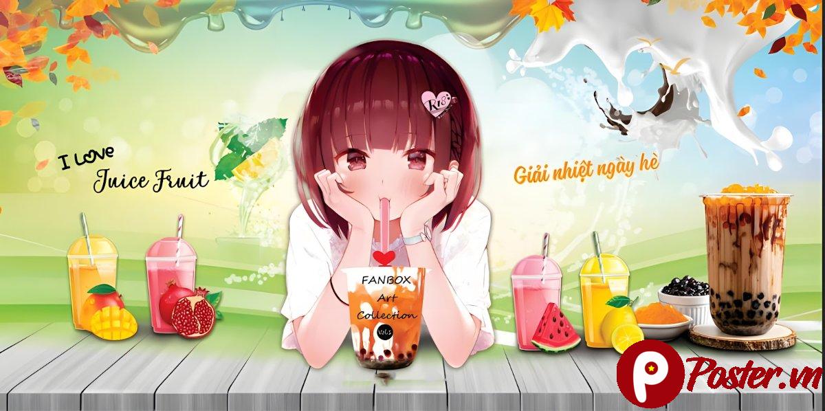 Tranh trang trí quán cafe trà sữa