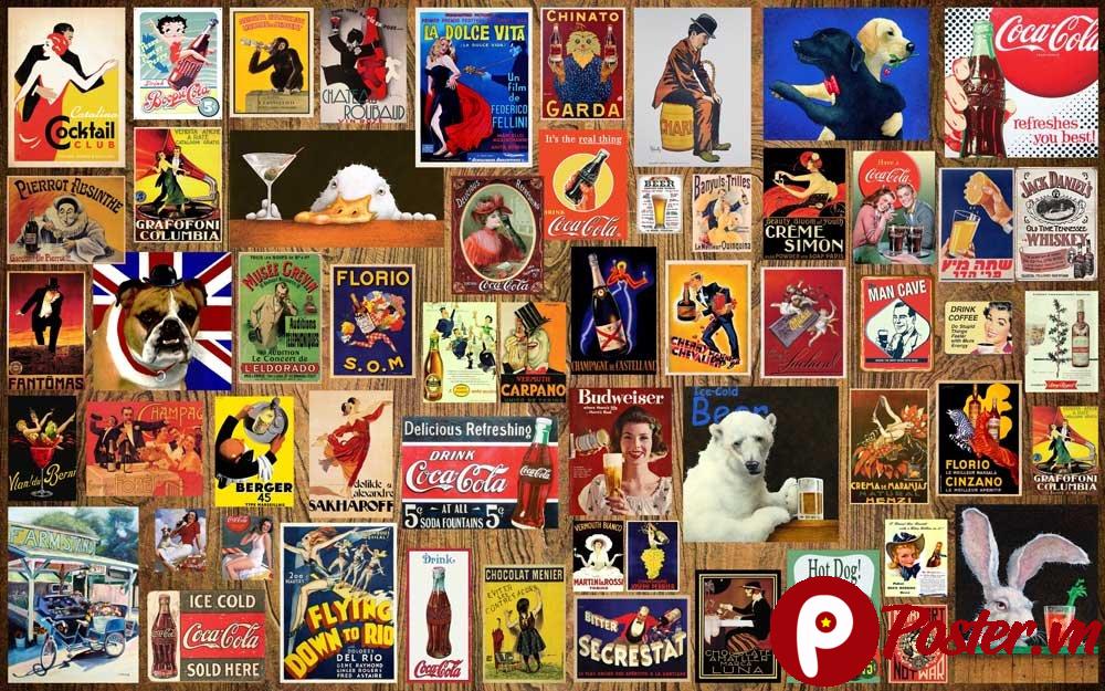 Tranh trang trí quán cafe vintage