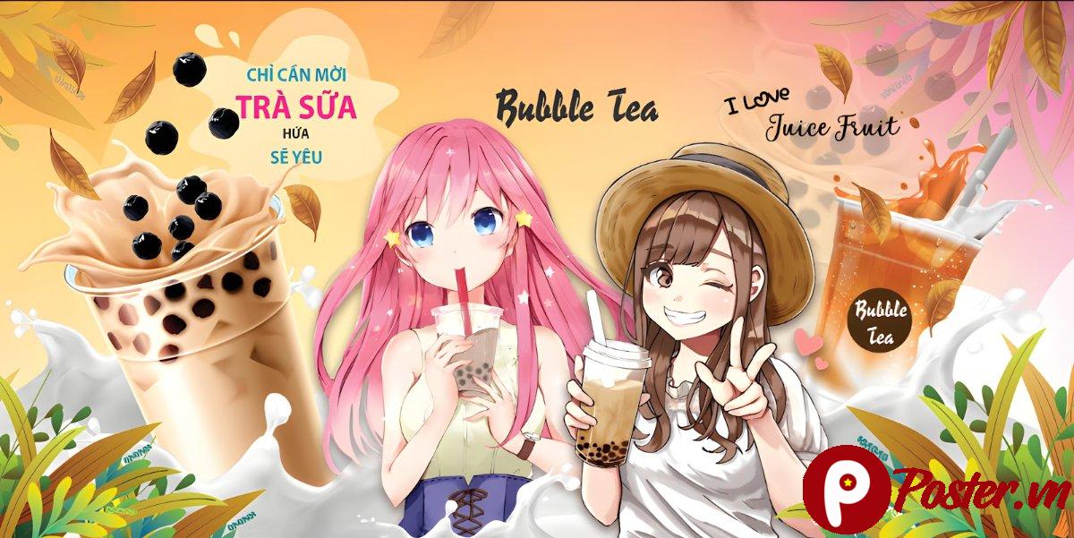 Tranh trang trí quán trà sữa cafe