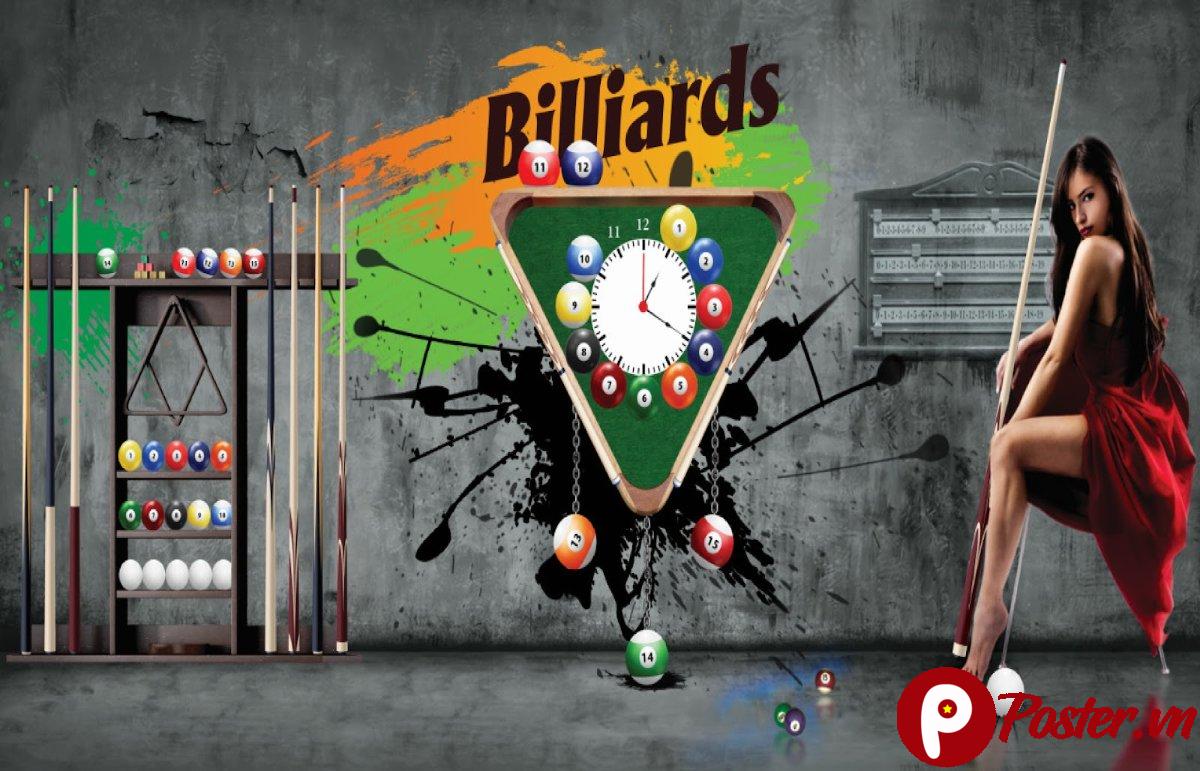 Tranh treo tường bida phong cách