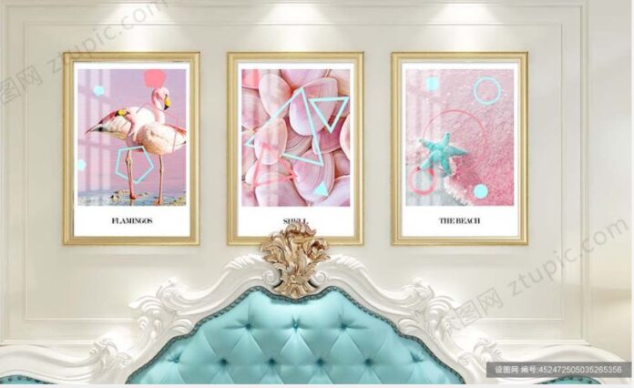 Tranh treo tường hồng hạc hiện đại