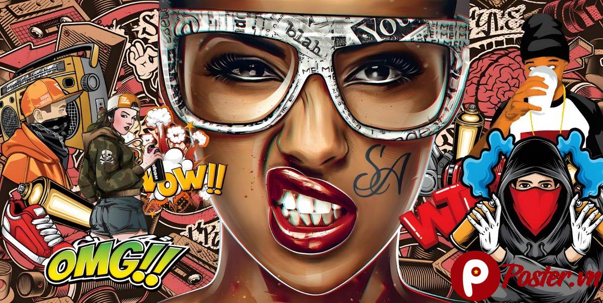 Tranh tường graffiti phong cách đường phố