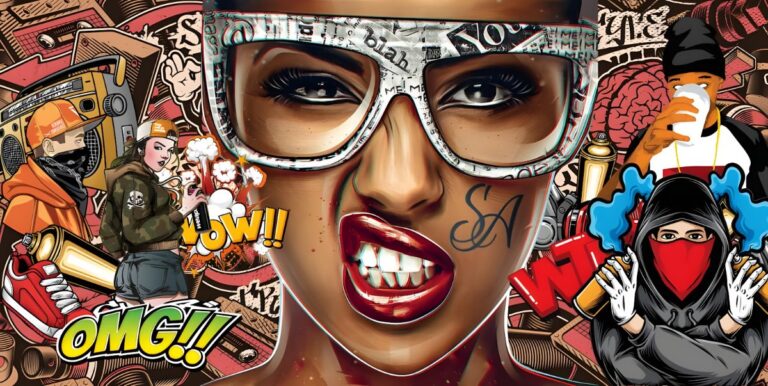 Tranh tường graffiti vector cá tính