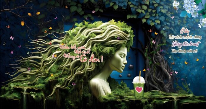 Tranh tường nữ thần thiên nhiên