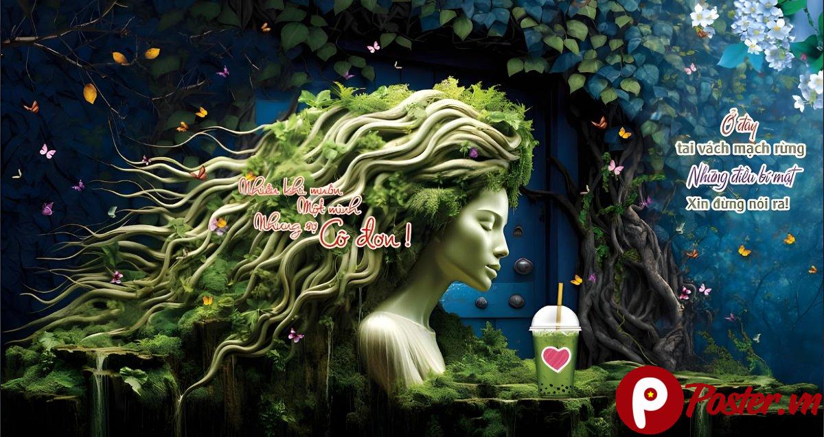 Tranh tường nữ thần thiên nhiên