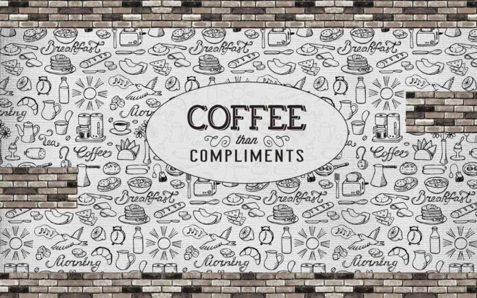 Tranh tường quán cafe phong cách vẽ tay