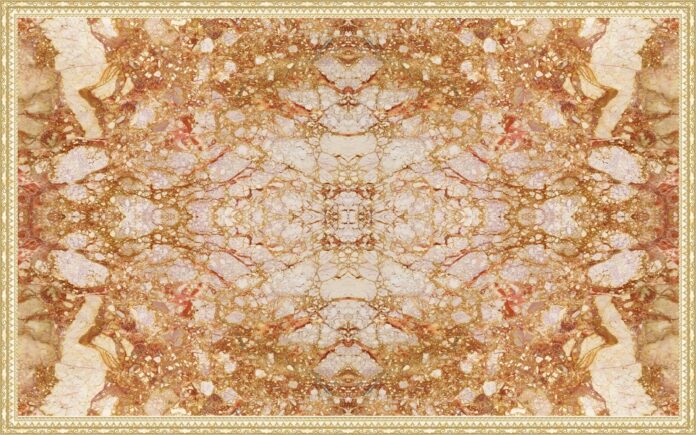 Tranh vân đá đối xứng màu hổ phách sang trọng cao cấp