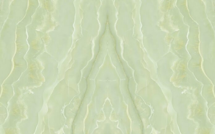 Mẫu tranh vân đá Onyx đối xứng màu xanh ngọc nhạt sang trọng cho nội thất