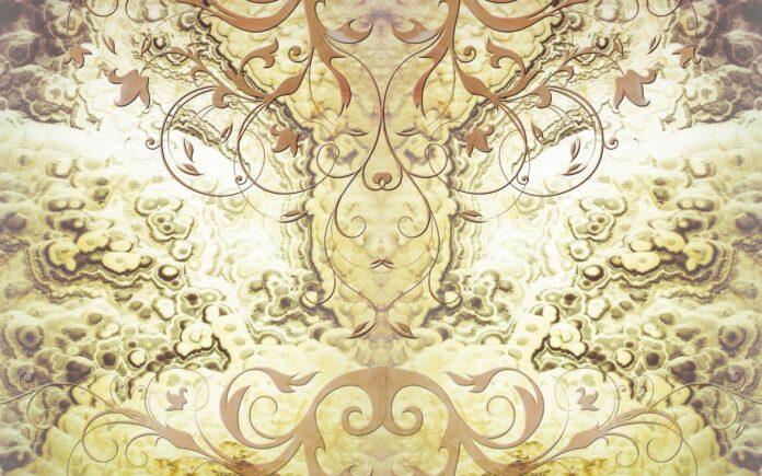 Tranh vân đá hoa văn cổ điển sang trọng tông màu vàng beige