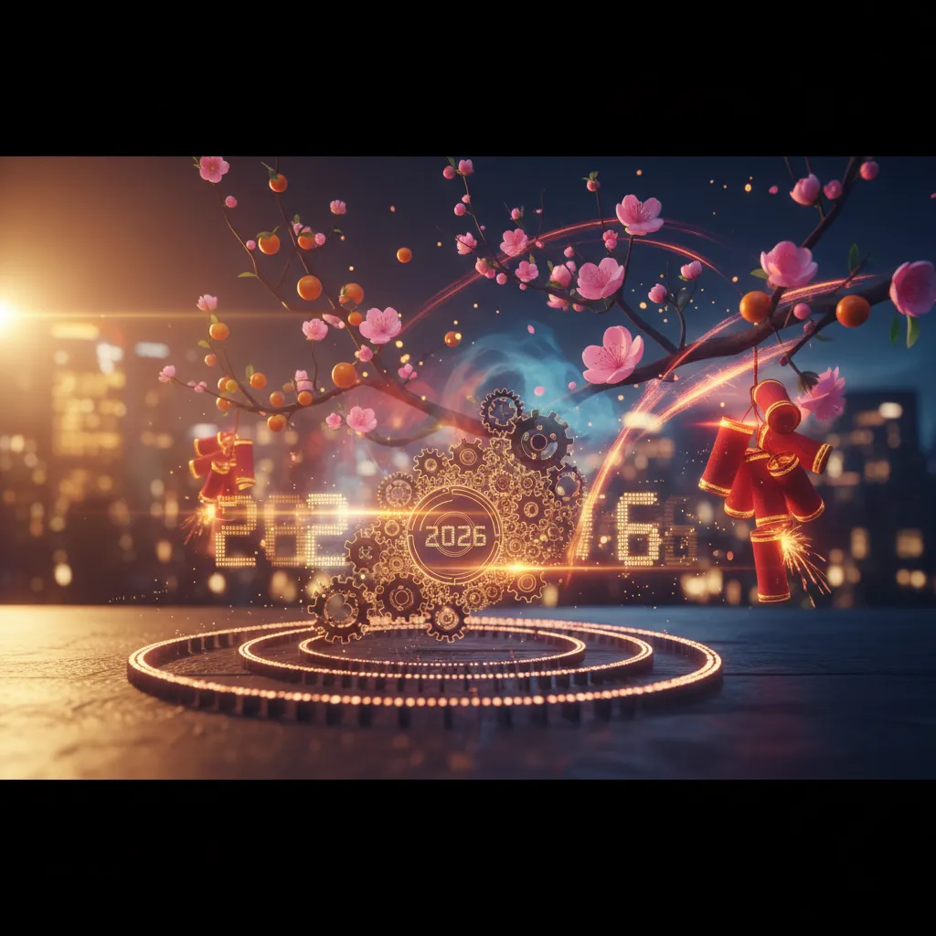 Hình ảnh đếm ngược số tuần còn lại đến Tết Nguyên Đán 2026 với lịch, đồng hồ và các biểu tượng Tết truyền thống, minh họa cho việc lên kế hoạch chuẩn bị đón xuân.