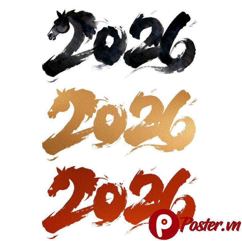 Typo 2026 Tết Giáp Ngọ Vector
