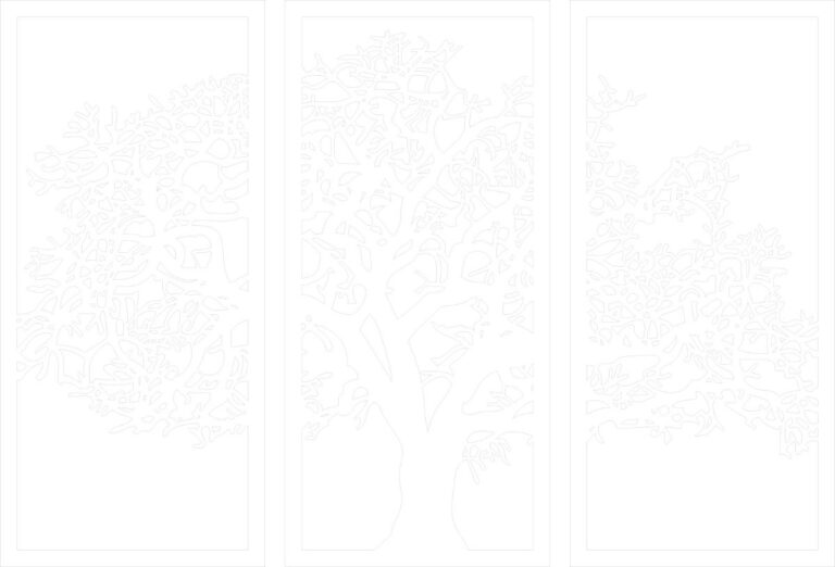 Vách ngăn 3 tấm CNC hình cây