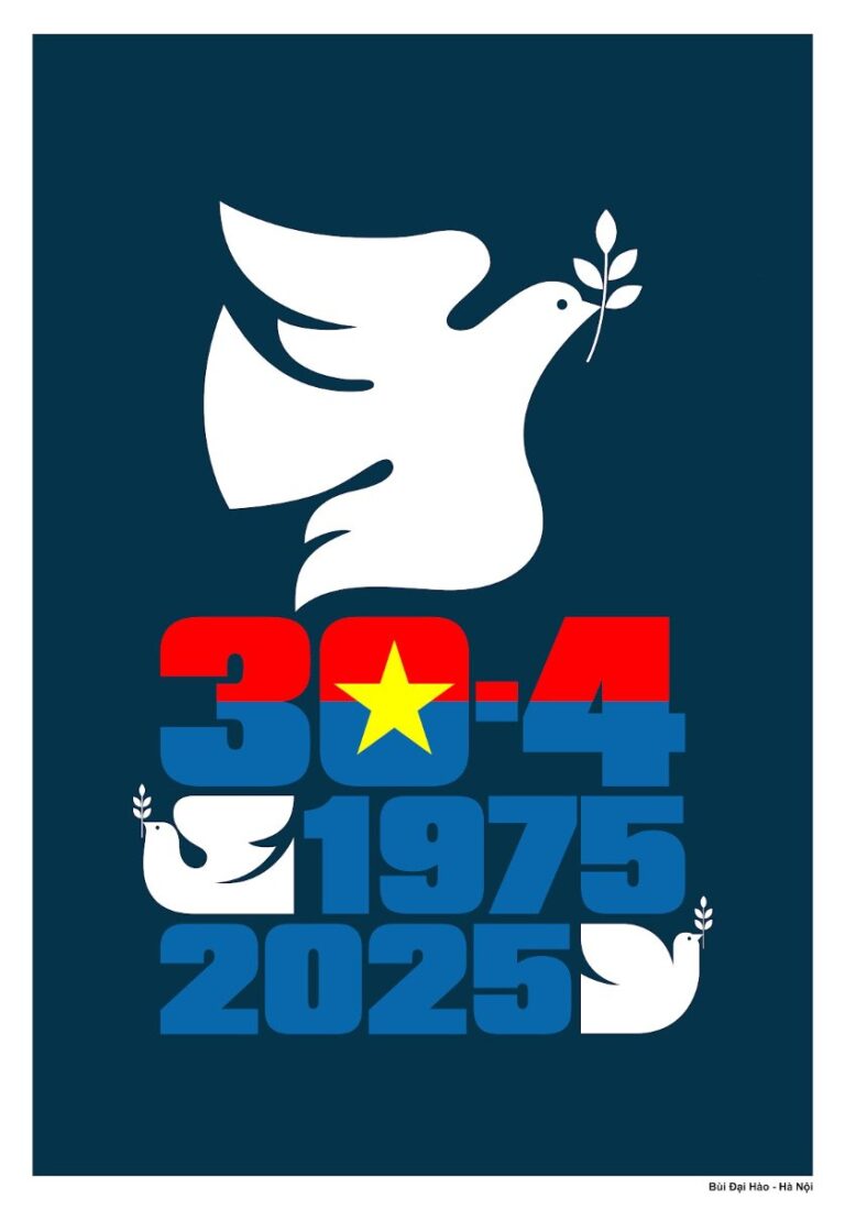 Vector 30/4/1975 - 2025 chim bồ câu