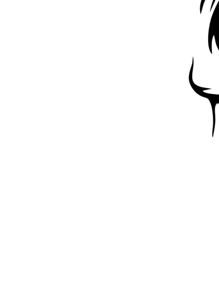 Vector anime tối giản đen trắng phong cách nghệ thuật manga