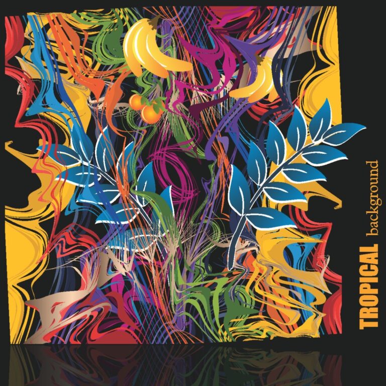 Vector background nhiệt đới đầy màu sắc
