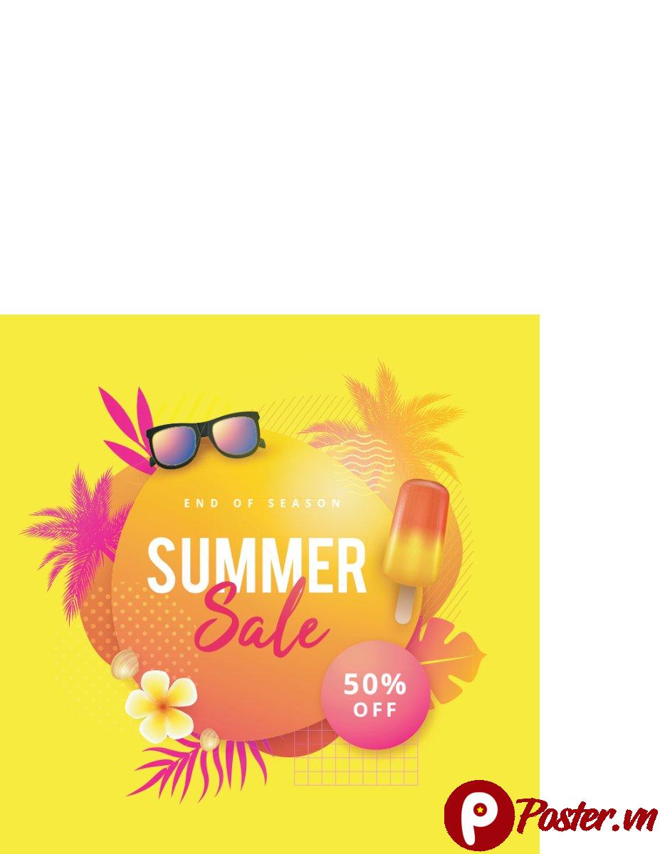 Vector Banner Sale Hè 50% Off