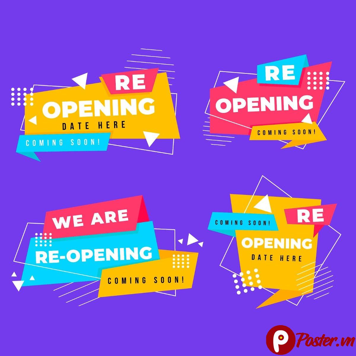 Vector Banner Thông Báo Tái Mở Cửa