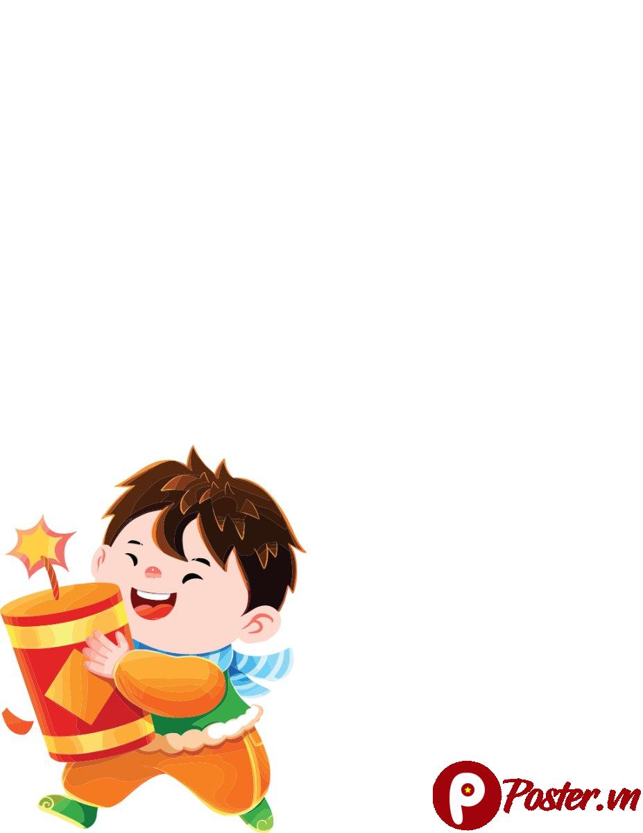 Vector bé trai Tết vui nhộn