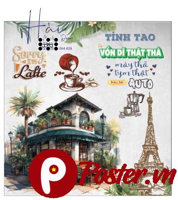 Vector cà phê phong cách vintage