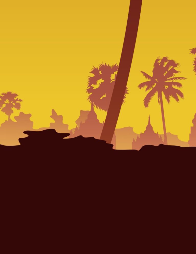 Vector cảnh hoàng hôn Đông Nam Á
