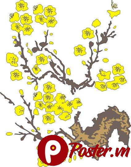 Vector cành mai vàng