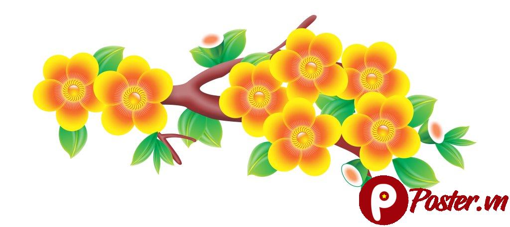 Vector cành mai vàng Tết