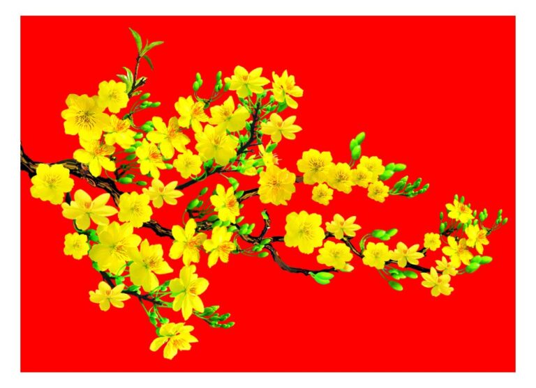 Vector cành mai vàng rực rỡ