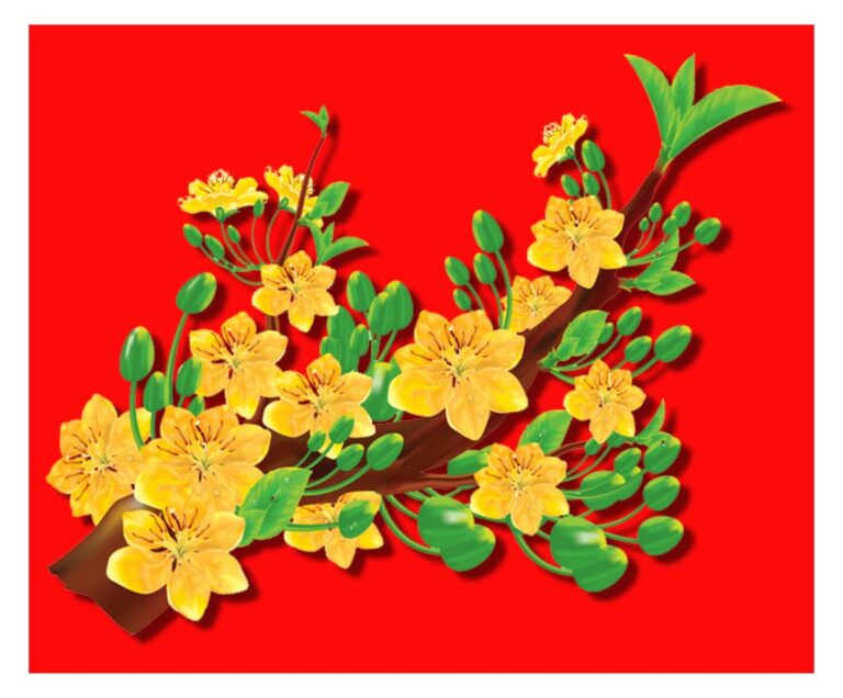 Vector cành mai vàng Tết