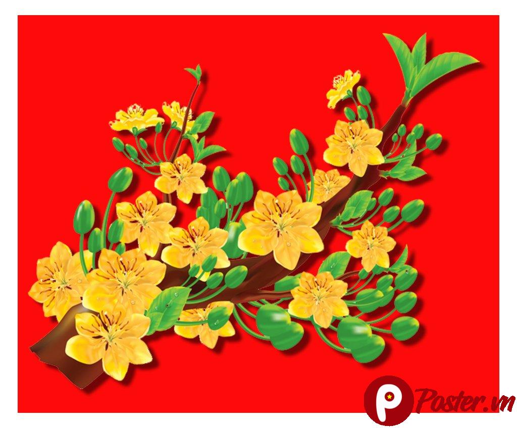 Vector cành mai vàng Tết