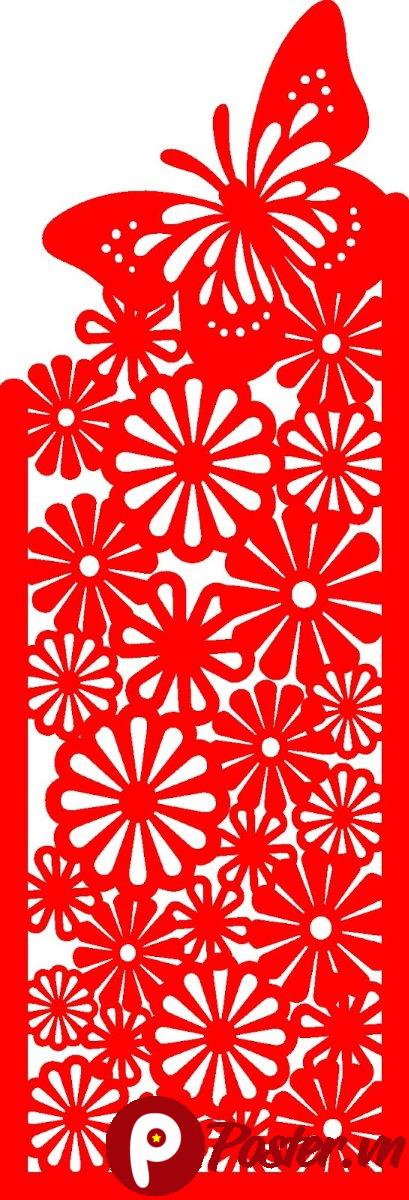 Vector cắt CNC vách ngăn bướm hoa