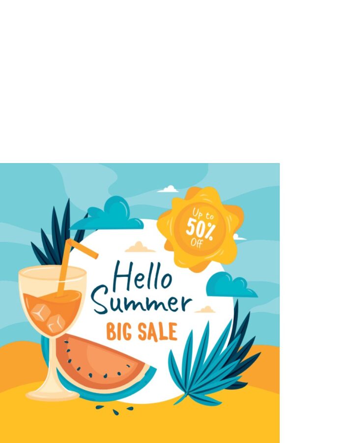 Vector chào hè giảm giá lớn