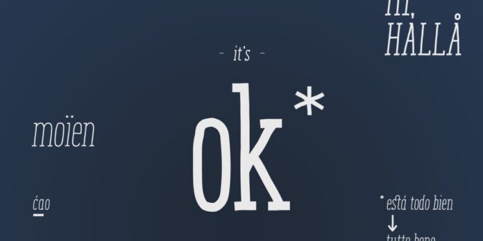 Vector chữ OK đa ngôn ngữ