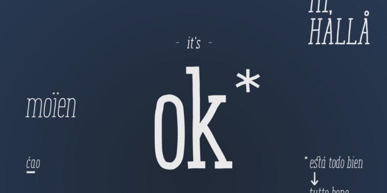 Vector chữ OK đa ngôn ngữ