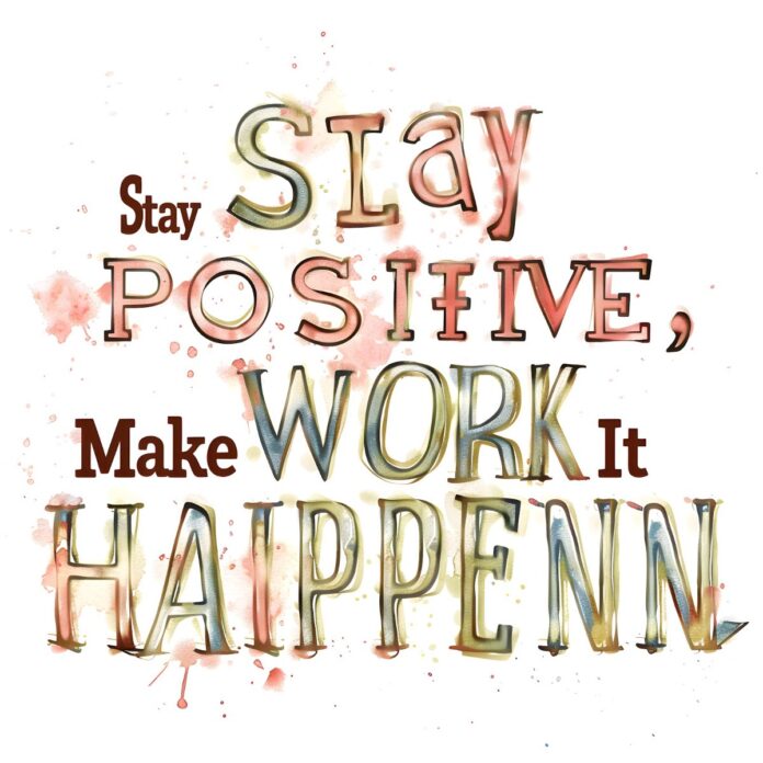 Vector Chữ Stay Positive Make Work Happen