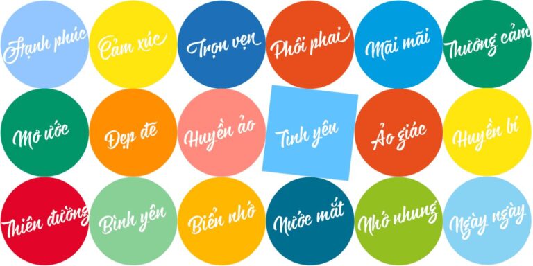 Vector chữ tình yêu đa sắc