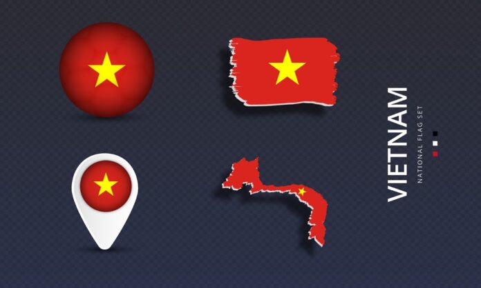 Vector cờ Việt Nam và bản đồ